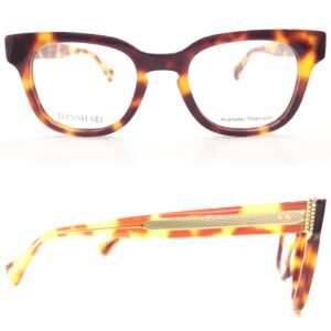 danshari eyewear tortoise shell plastic gold metal hardware