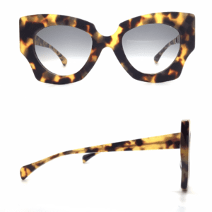Matte tortoise shell plastic modified square sunglasses