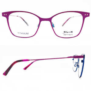 matte purple titanium modified square eyeglasses