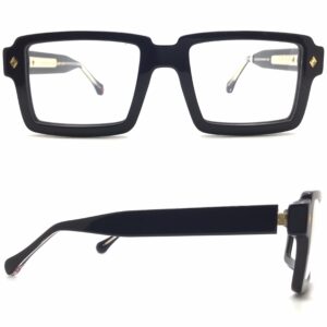 black plastic rectangle eyeglasses