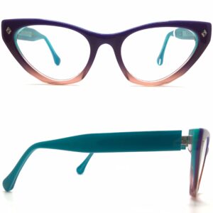 purple fade plastic cat eye glasses