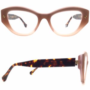 matte pink plastic cat eye glasses