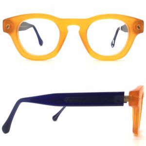 matte orange plastic square eyeglasses