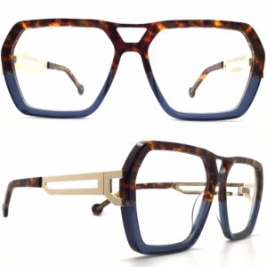 xl eyeglasses plastic front gold metal temples