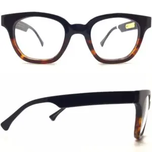 navy and tortoise shell plastic square eyeglasses