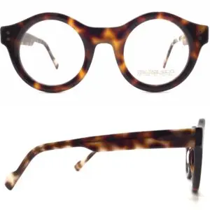 bold tortoise shell plastic round eyeglasses