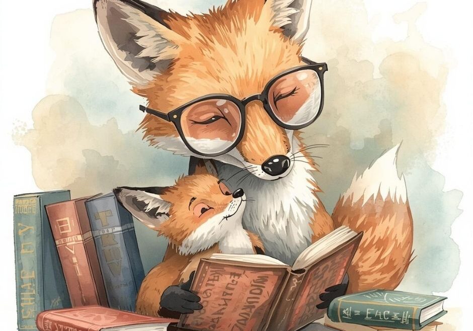 mama fox reading to baby fox march 2026